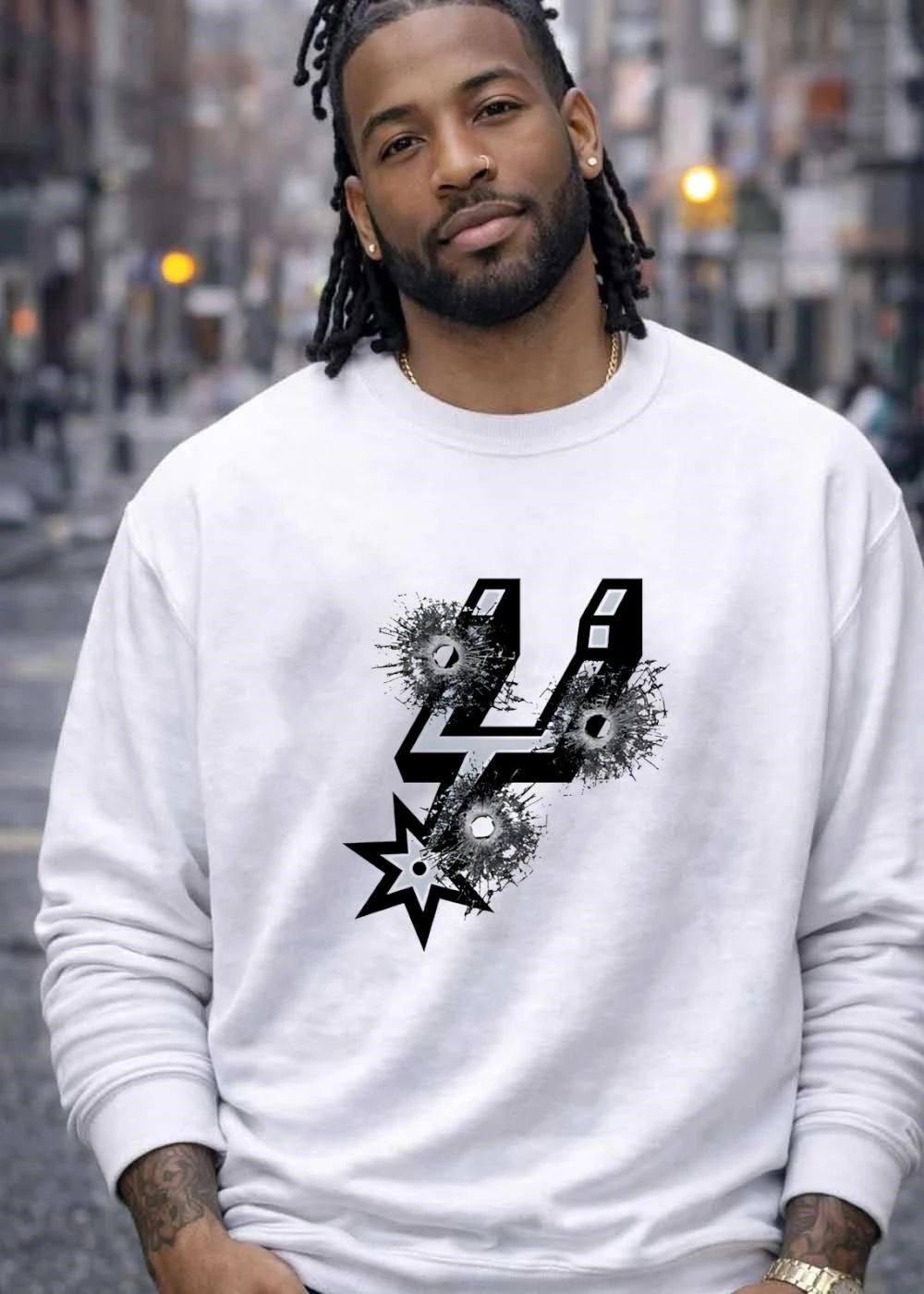 San Antonio Spurs Logo With Glass Bullet Holes T-Shirt