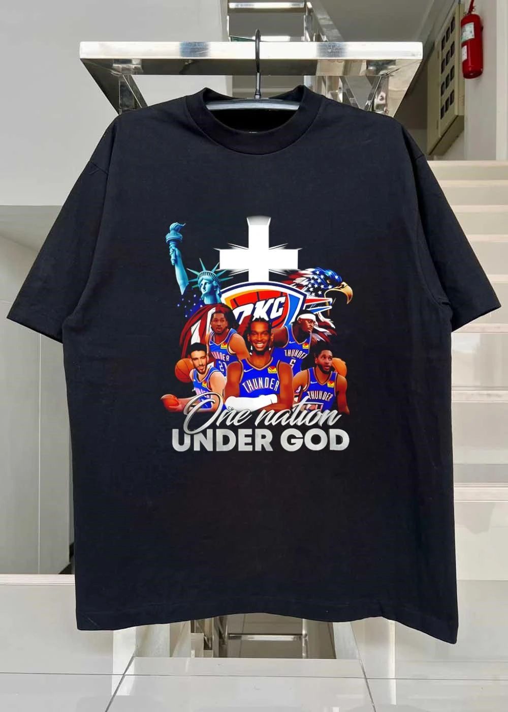 Shai Gilgeous-Alexander Oklahoma City Thunder NBA One nation under God shirt