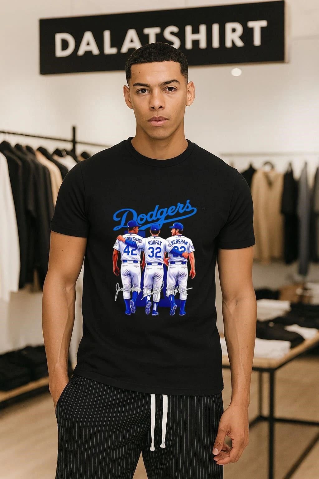 Los Angeles Dodgers Jackie Robinson Sandy Koufax and Clayton Kershaw signatures shirt