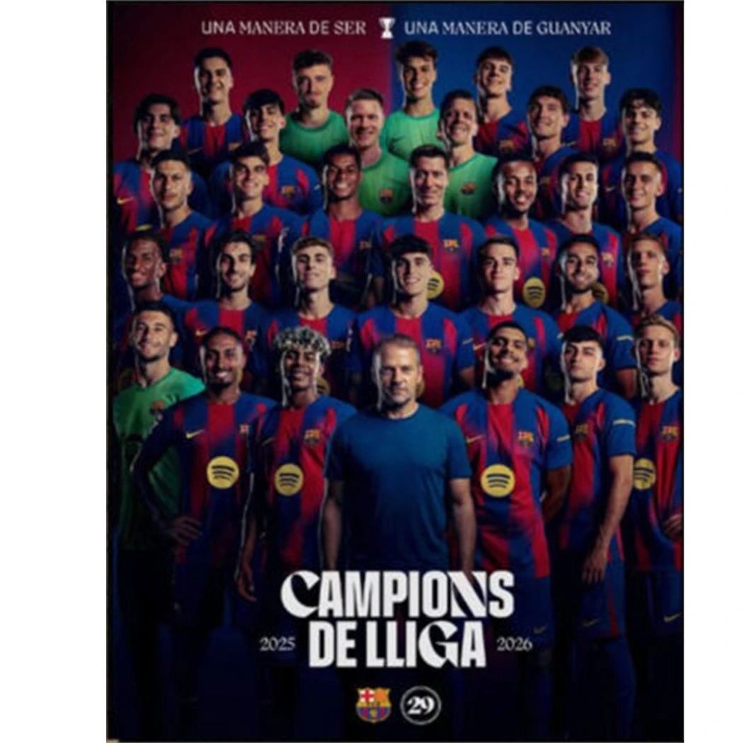 Fc Barcelona 29th La Liga Title 2025-2026 Season Poster