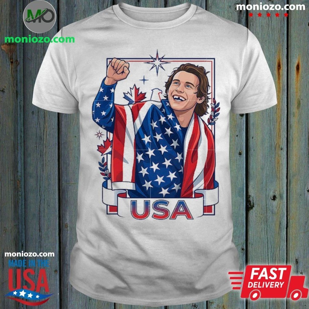 Jack Hughes Usa Gold Hockey Shirt