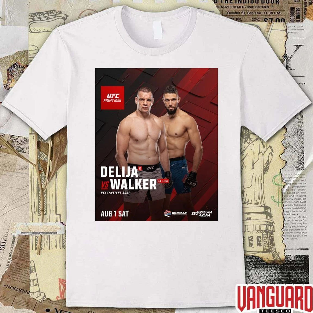 UFC Fight Night Delija Vs Walker Heavyweight Bout August 1 2026 Poster t-shirt