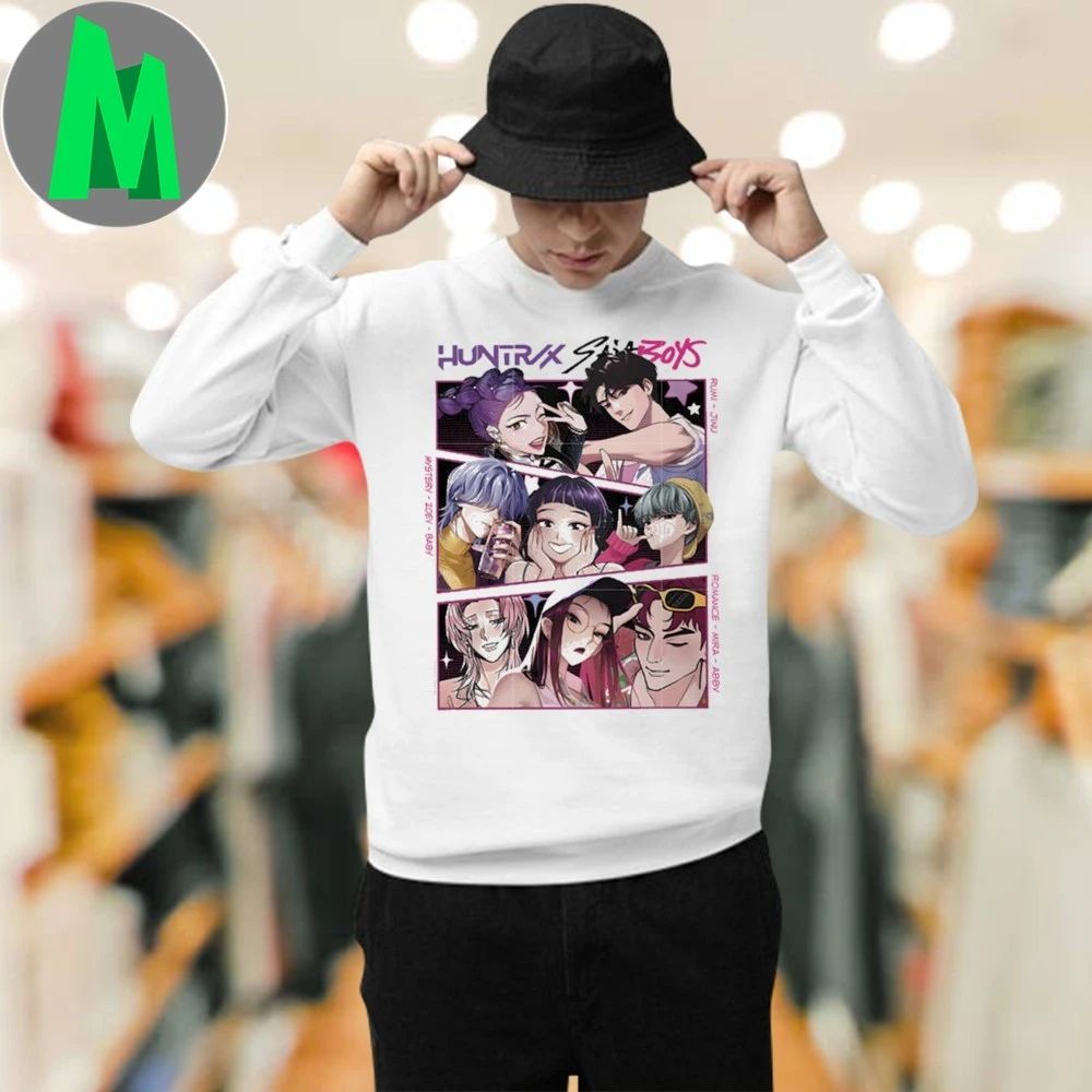Saja boys x huntrix members kpop demon hunters cast shirt