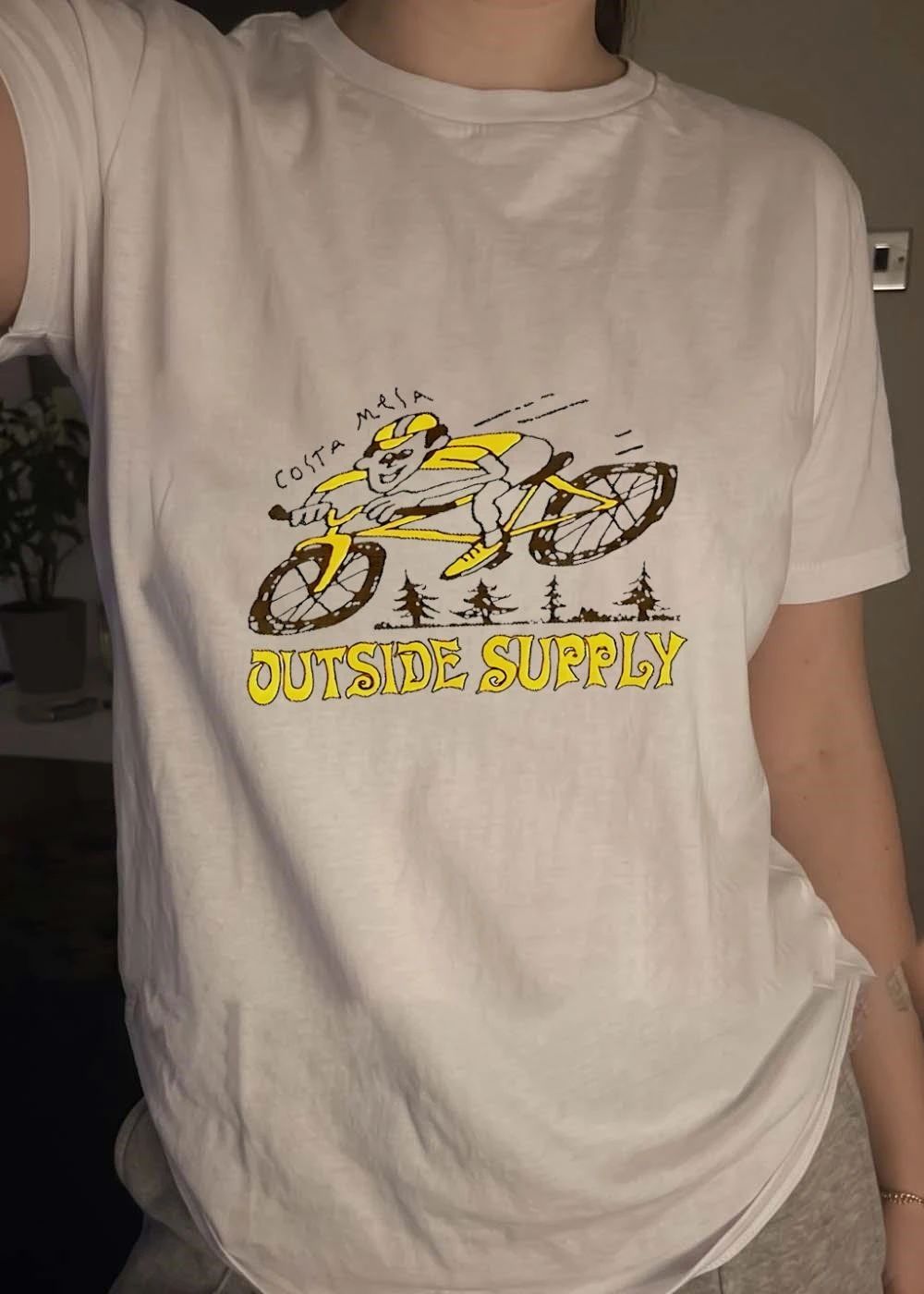 Costa Mesa Cyclist Riding Mountain Bike Outside Supply T-Shirt