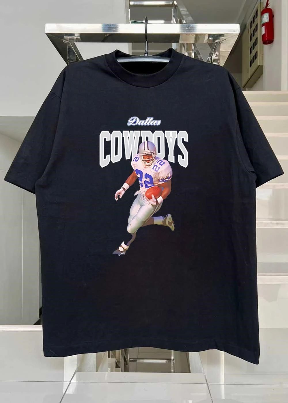 Emmitt Smith Running with Football Dallas Cowboys shirt