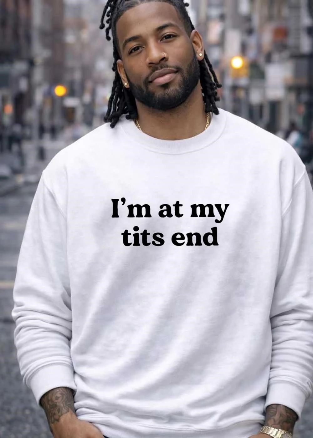Funny Saying I’m at My Tits End Graphic T-Shirt
