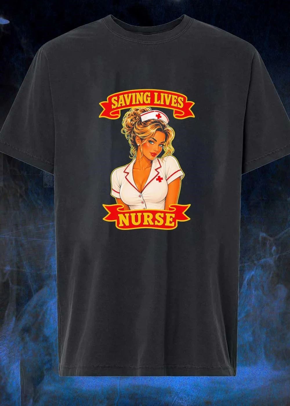 Saving Lives Sexy Pinup Girl Professional Medical Care T-Shirt