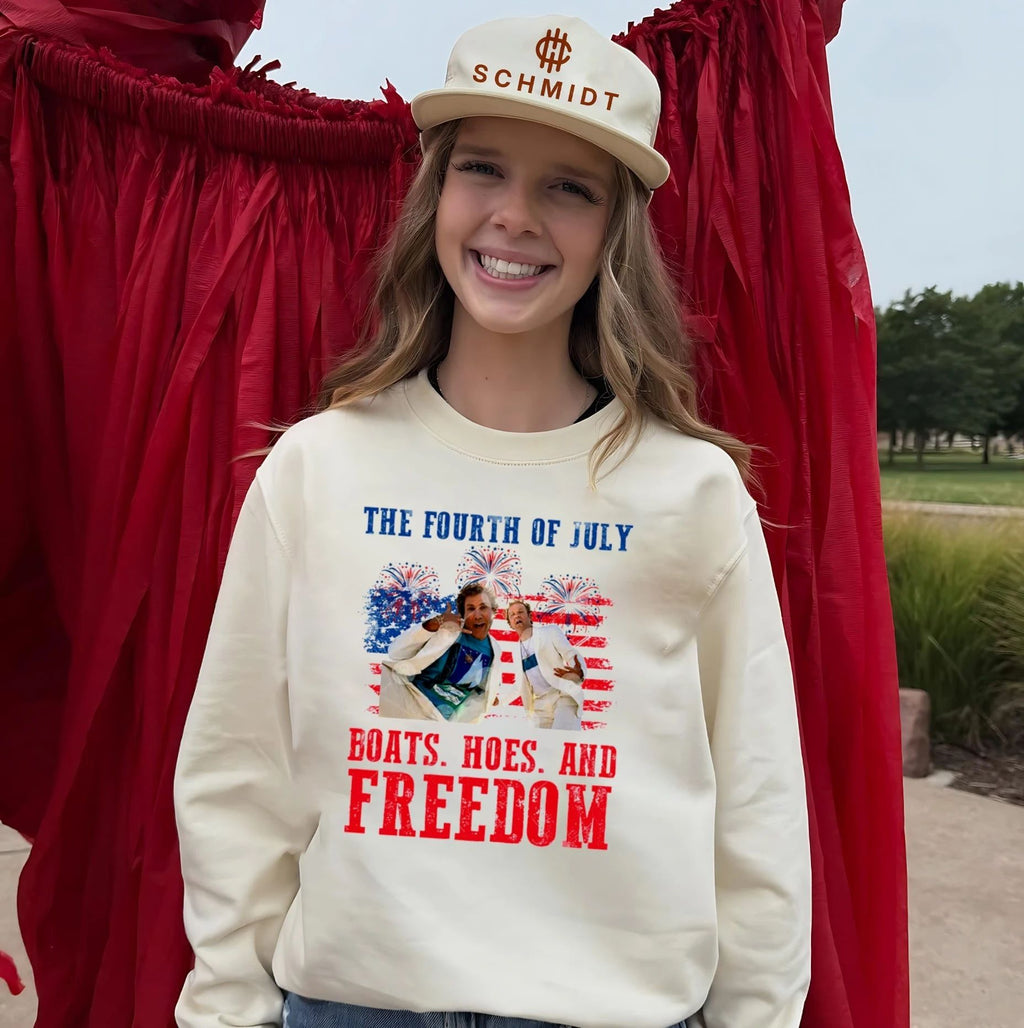 Boats Hoes And Freedom 4th Of July Step Brothers Inspired Boating & Freedom Boat Party shirt