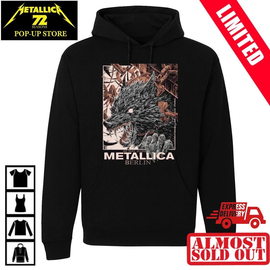 Metallica M72 Berlin 2026 Shirt Art by Collin Estrada – Official Pop-Up Shop – Olympiastadion 30. Mai