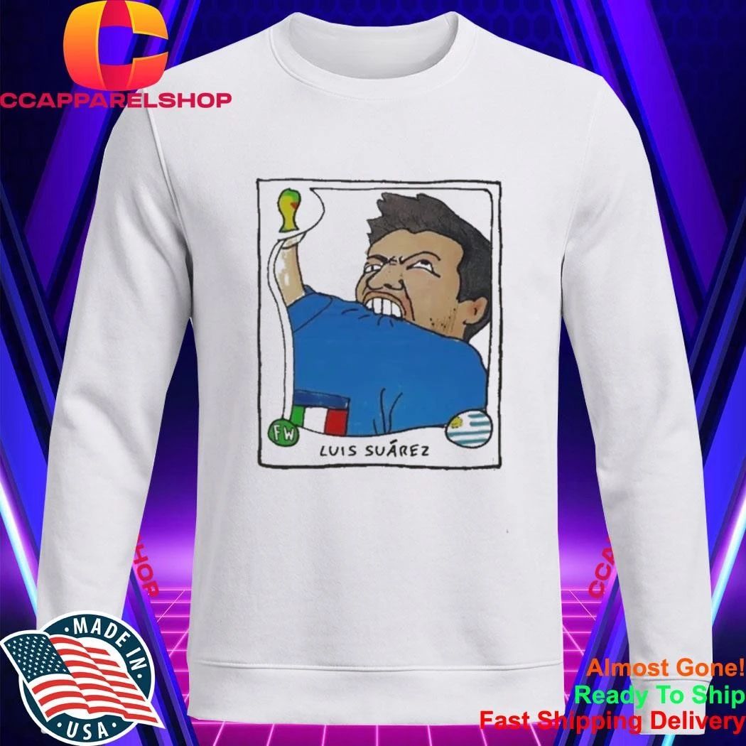 Luis Suarez Uruguay Football Player Biting Jersey Cartoon Shirt