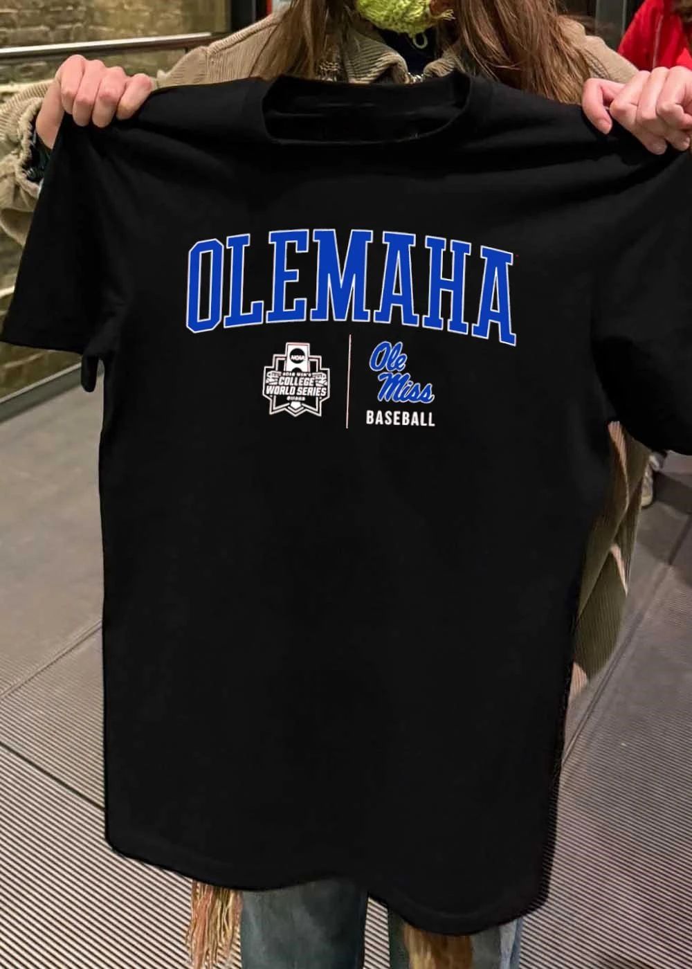 Ole Miss Baseball Apparel OLEMAHA College World Series T-Shirt