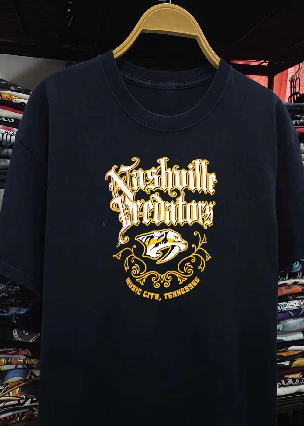 Nashville Predators Music City Tennessee Gothic Font Crest shirt