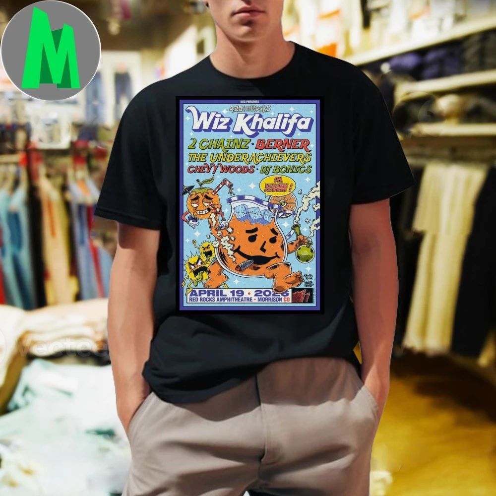 Wiz Khalifa Red Rocks Amphitheatre Concert April 19 2026 Poster Shirt