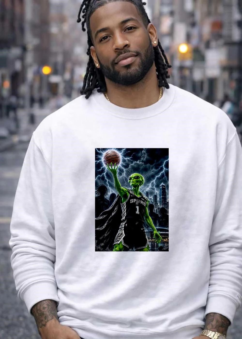 Spurs Alien Holding Basketball SPURS 1 Self NBA Spalding Shirt