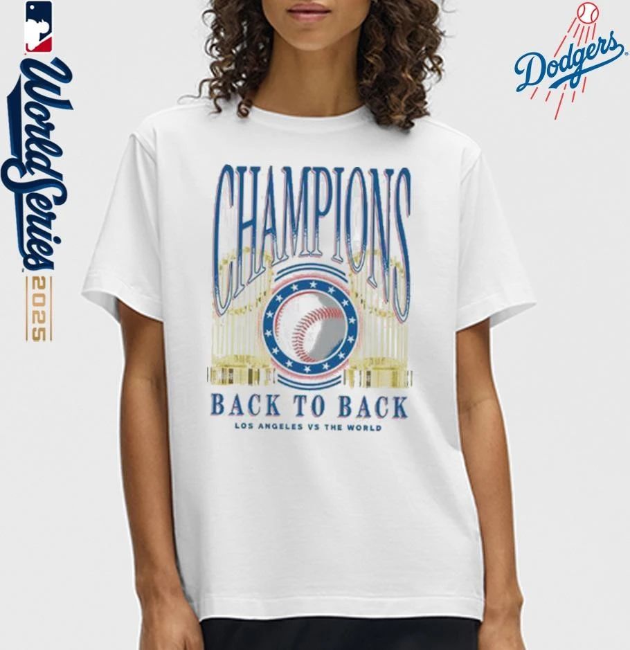Los Angeles Dodgers Back To Back Trophies T-Shirt