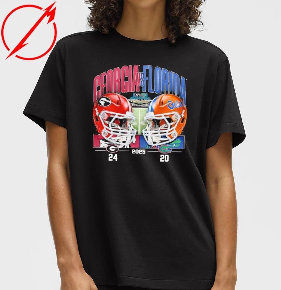 Georgia Bulldogs Victory 24-20 Florida Gators Football 2025 Rivalry Final Score T-Shirt