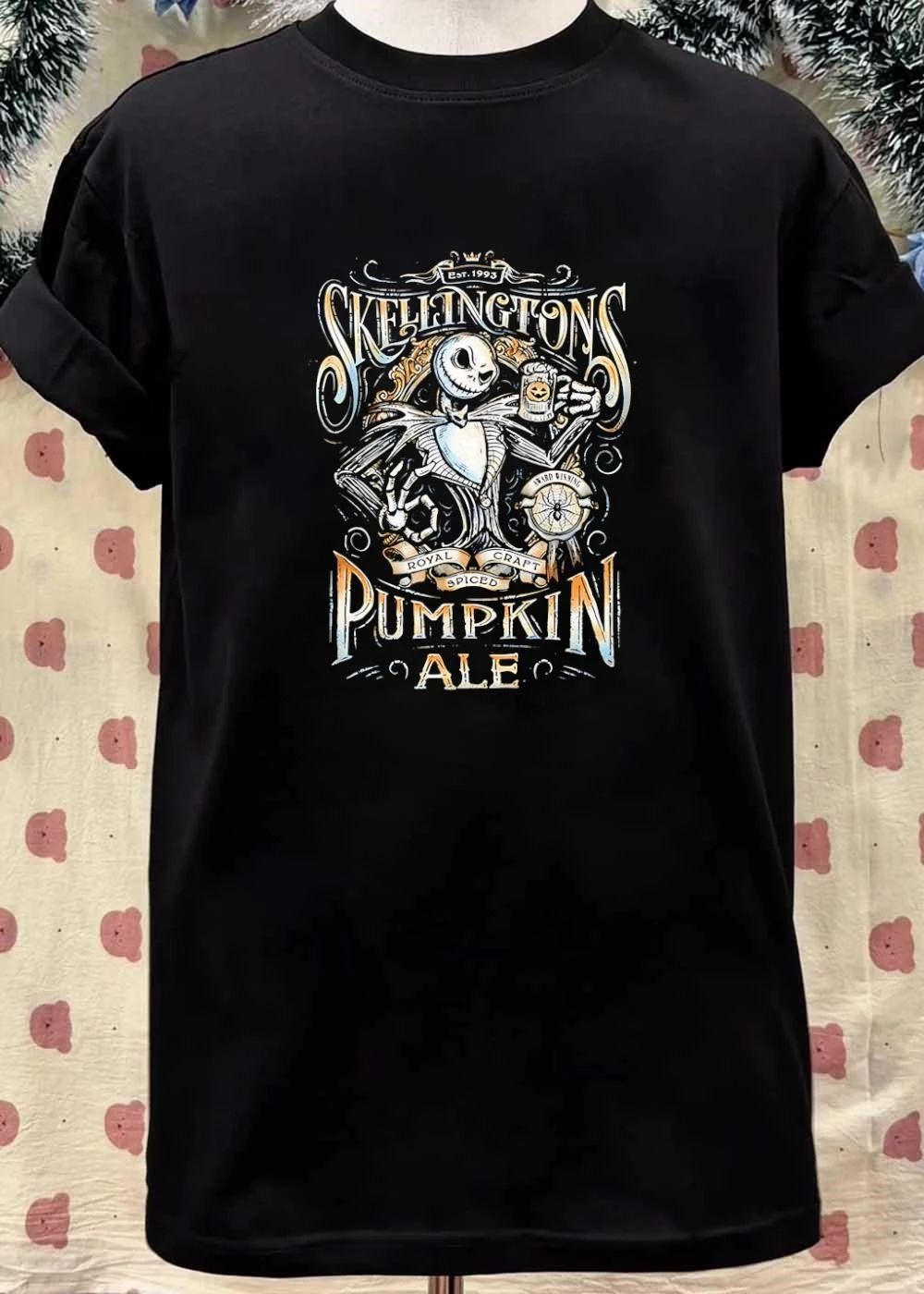 Est 1993 Jack Skellington Holding Beer Pumpkin Ale Award Winning Royal Craft Shirt