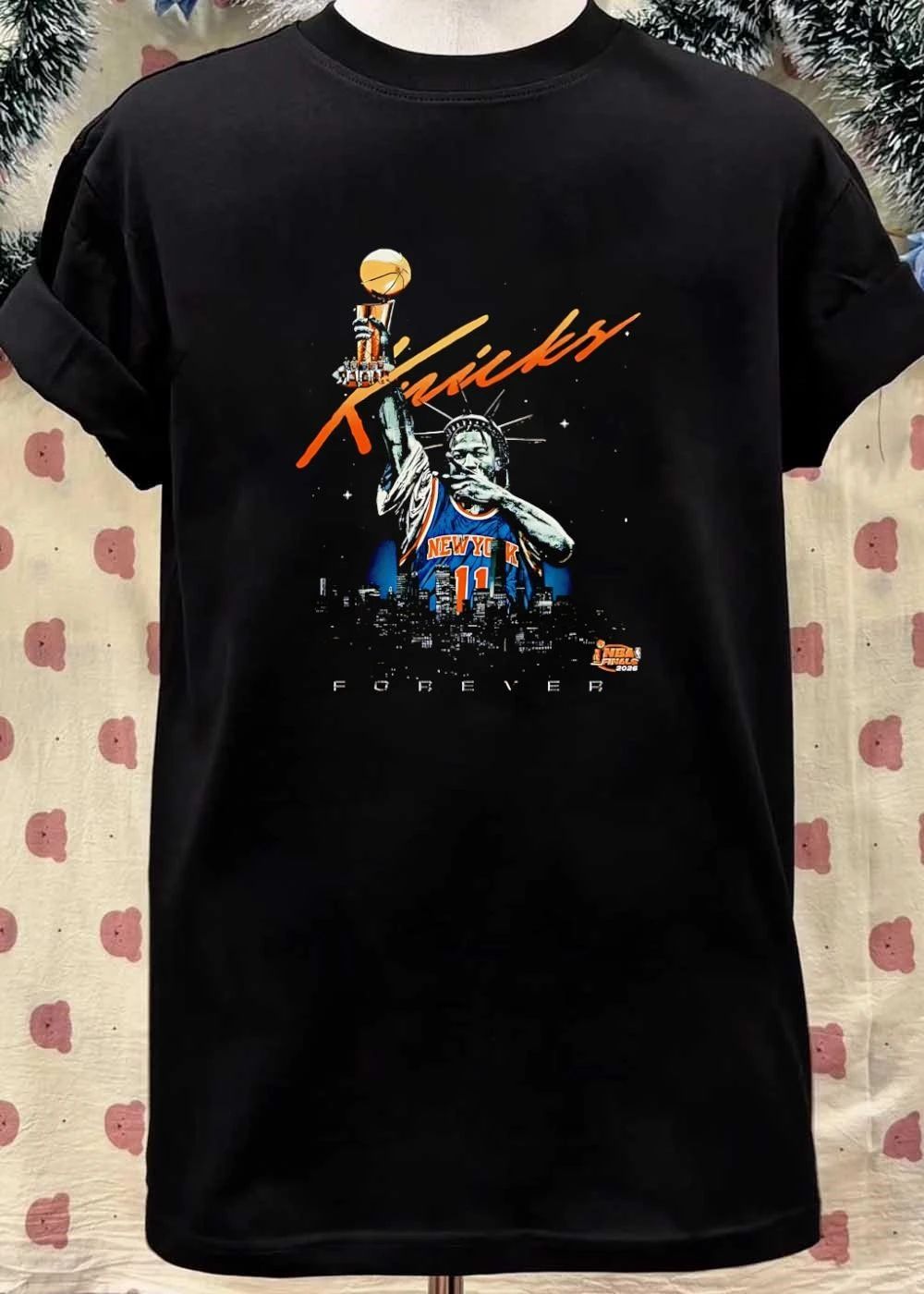 Forever Jalen Brunson Statue of Liberty Lifting Trophy Knicks NBA Finals 2026 Shirt