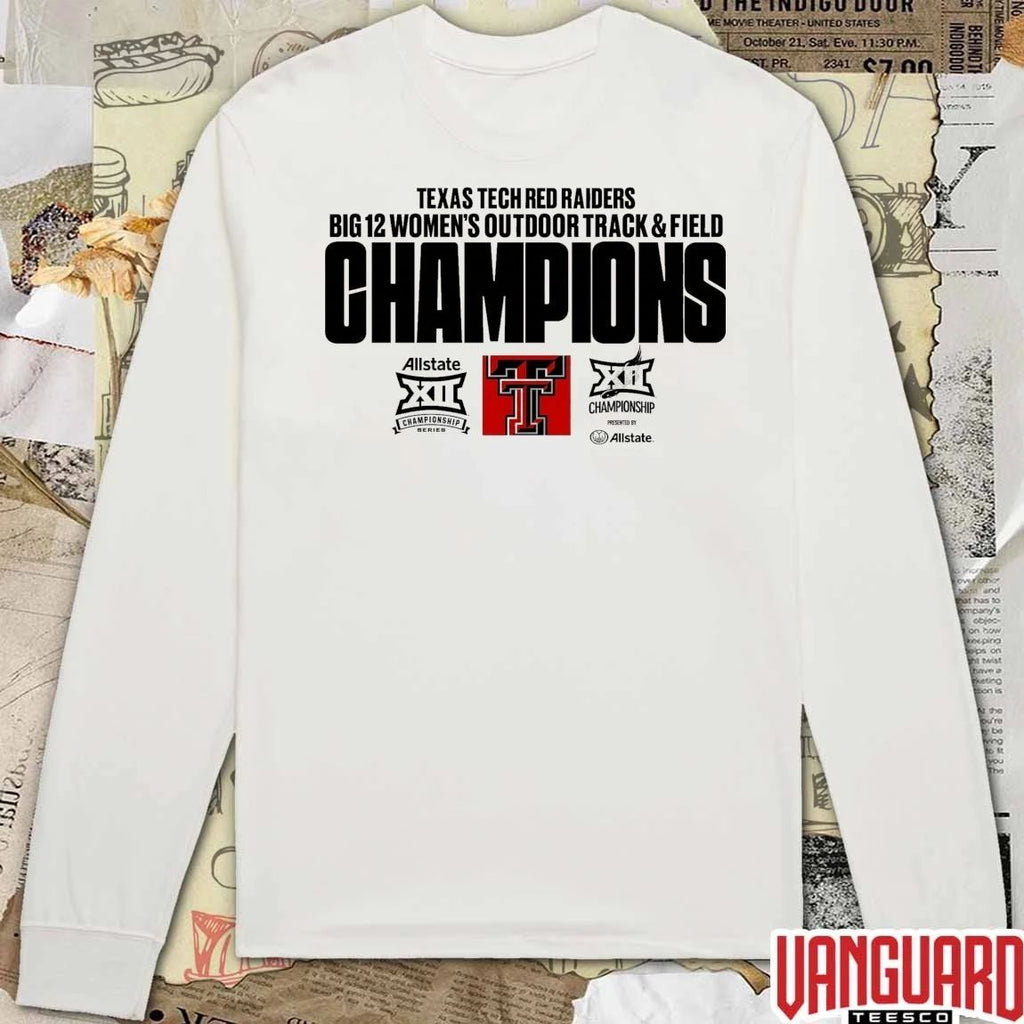 Texas Tech Red Raiders 2026 Big 12 Women’s Outdoor Track & Field Champions Logos t-shirt