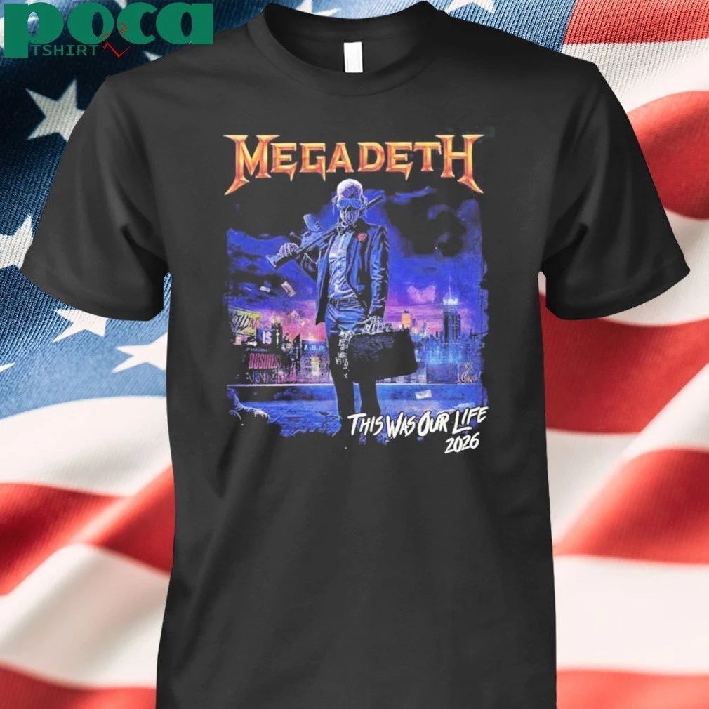 Megadeth This Was Our Life 2026 Latin America Tour Merch Gangster Vic Two Sided T-Shirt