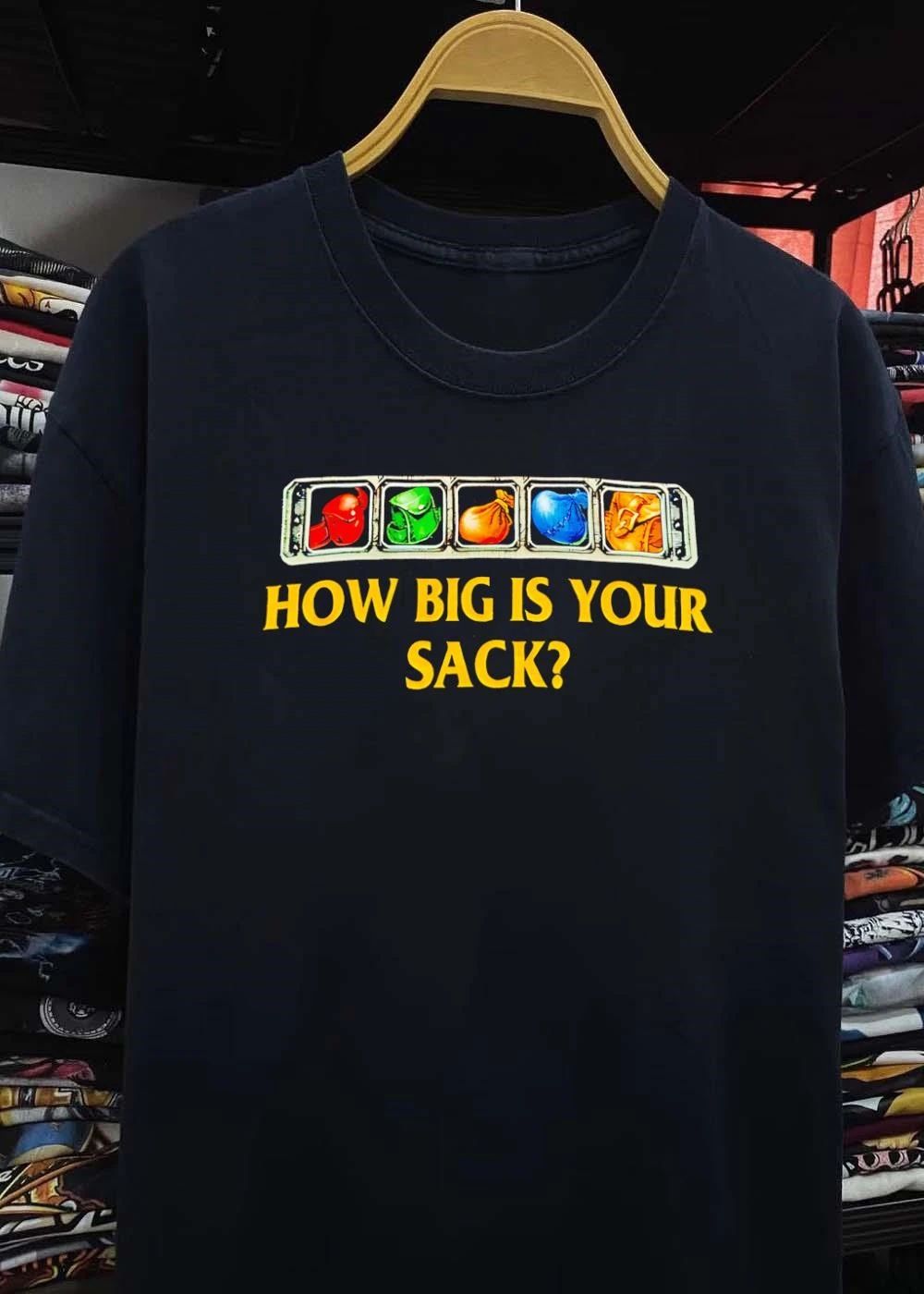 How big is your sack World of Warcraft loot bag icon shirt