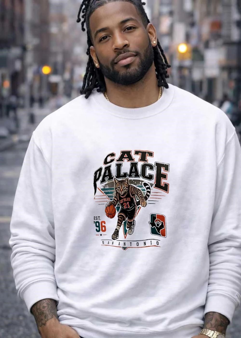 Est 96 Cat Palace San Antonio Basketball Player T-Shirt