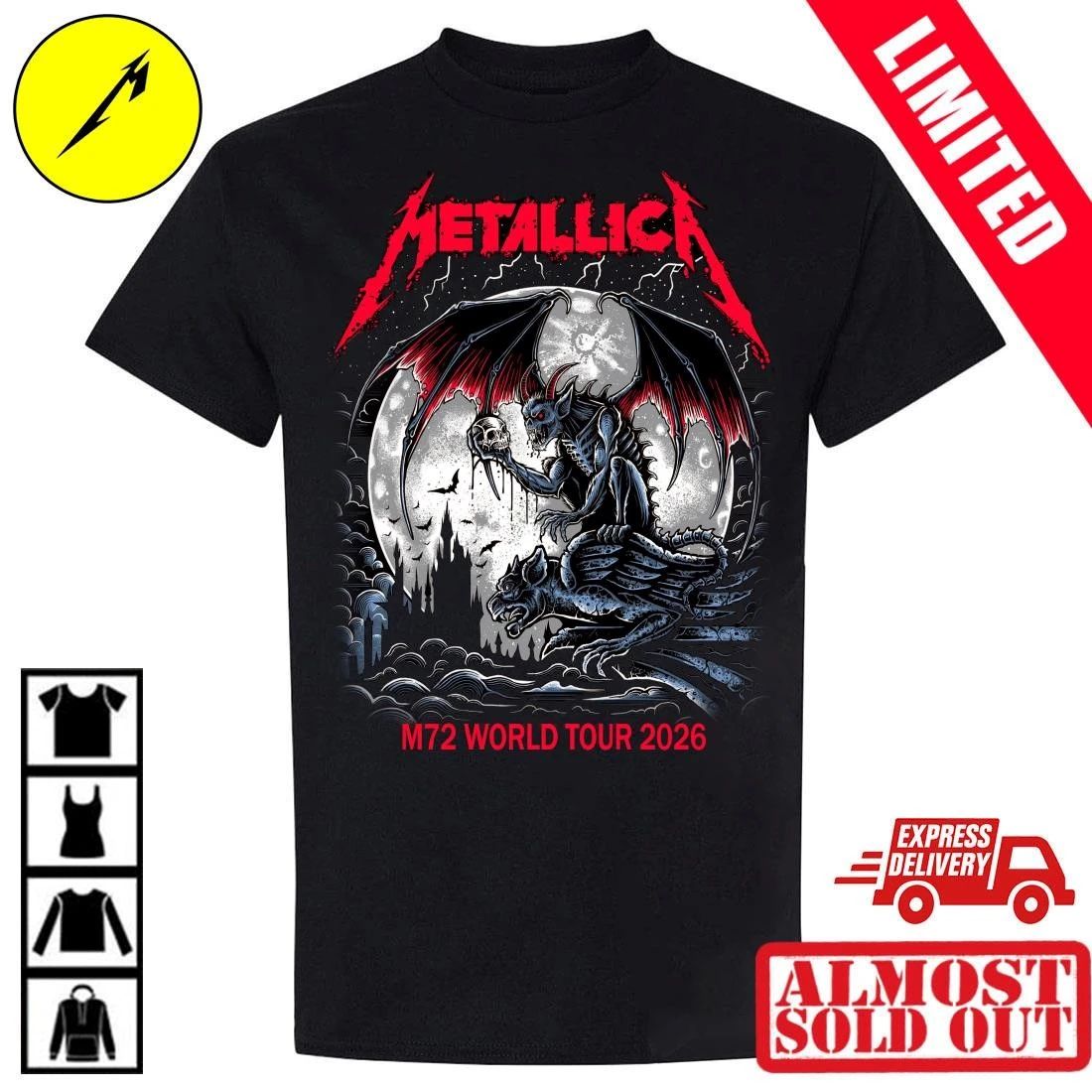 Metallica Bologna Italy June 3 2026 Stadio Renato Dall’Ara Official Pop-Up Shop T-Shirt