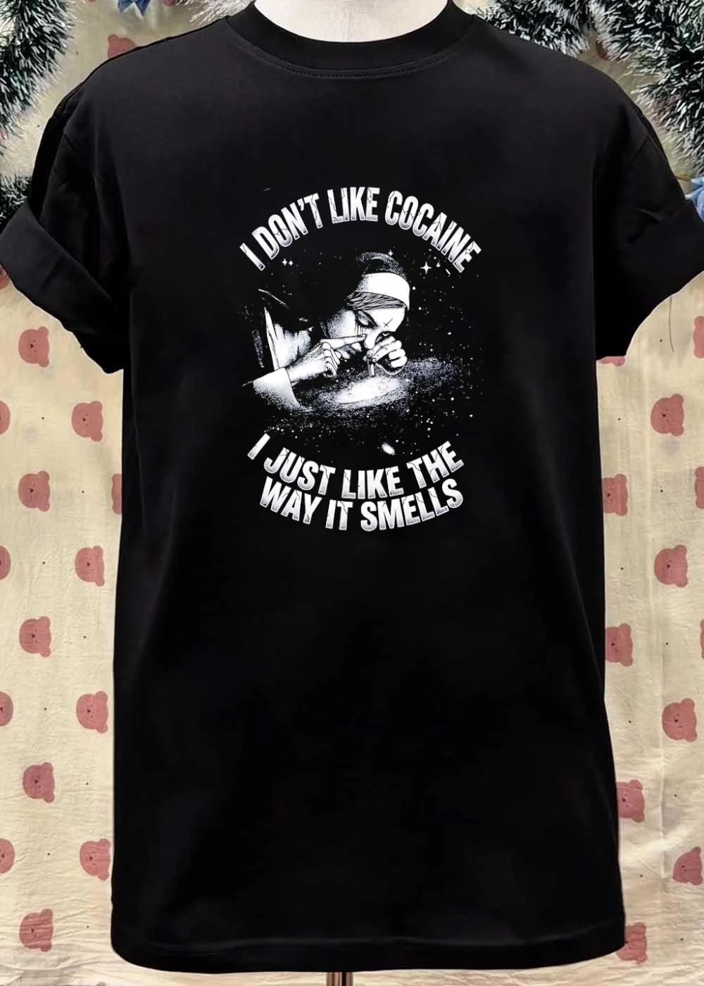 Nun Snorting Powder I Don’t Like Cocaine I Just Like The Way It Smells shirt