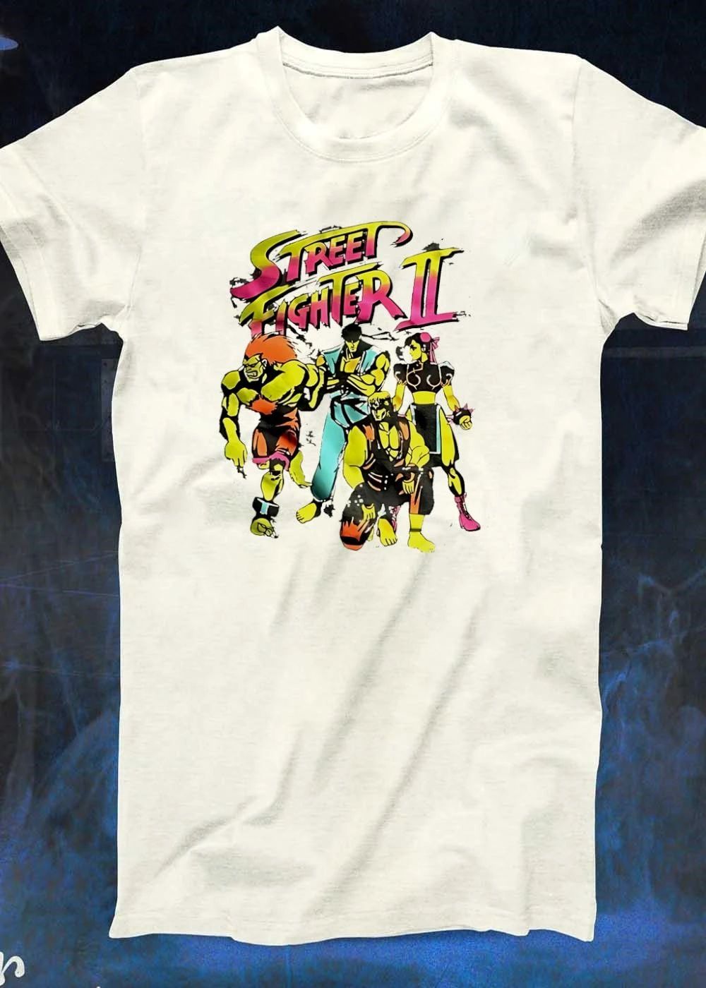 Street Fighter II Blanka Ryu Chun-Li Ken Characters Retro Arcade Game T-Shirt