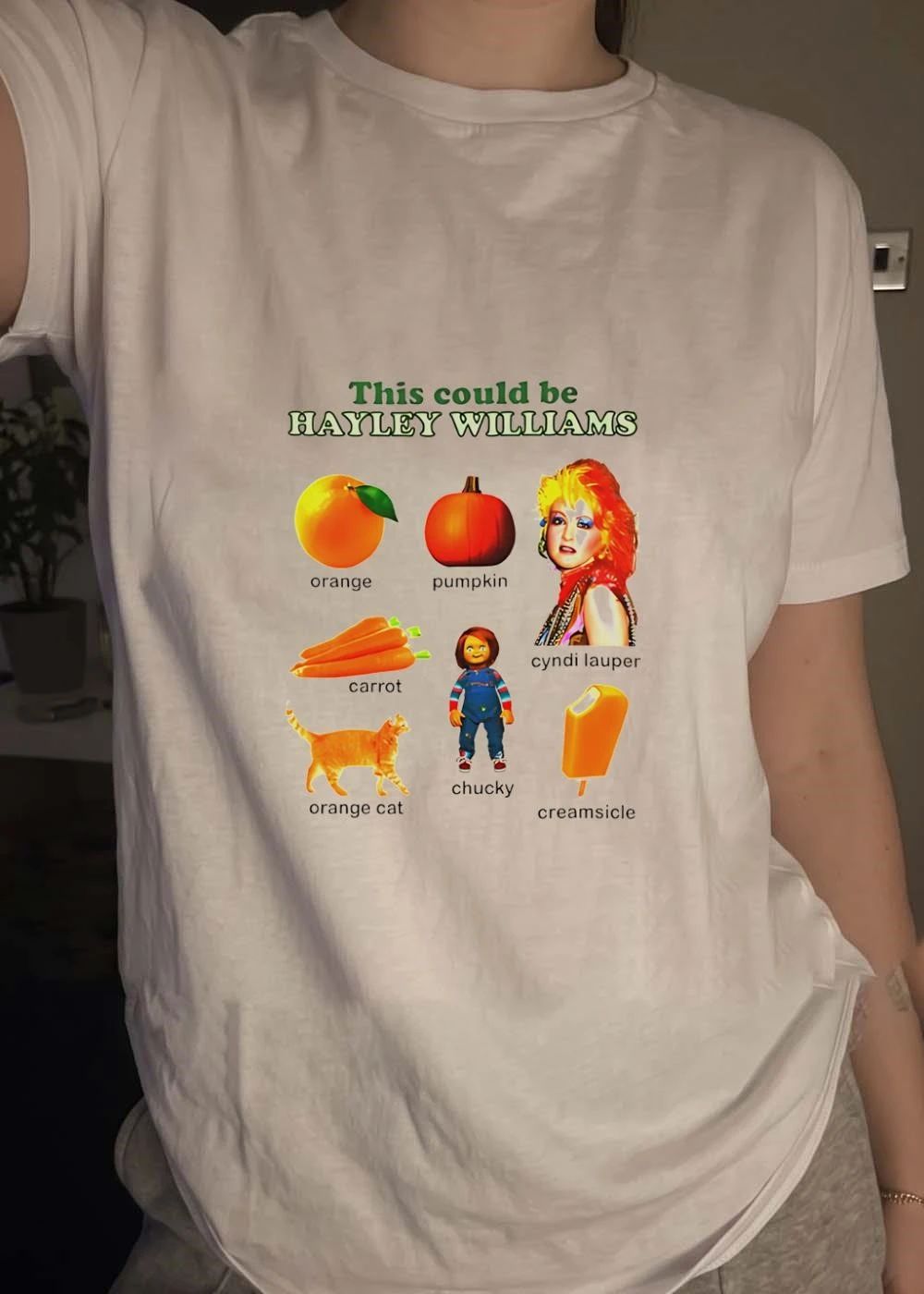 Hayley Williams This Could Be Orange Pumpkin Cyndi Lauper Carrot Chucky shirt
