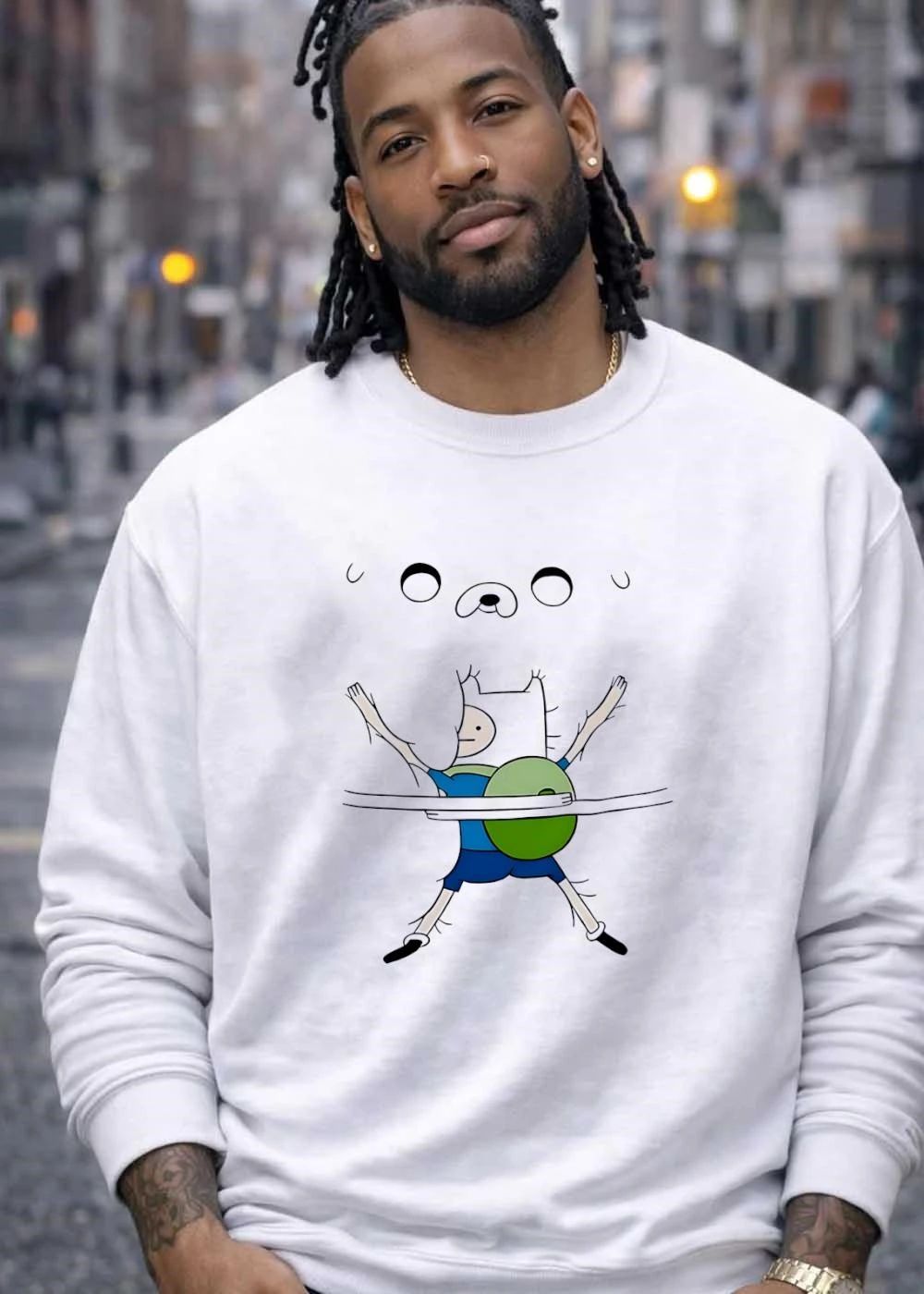Adventure Time Finn Jake Hat Face Bar Shirt