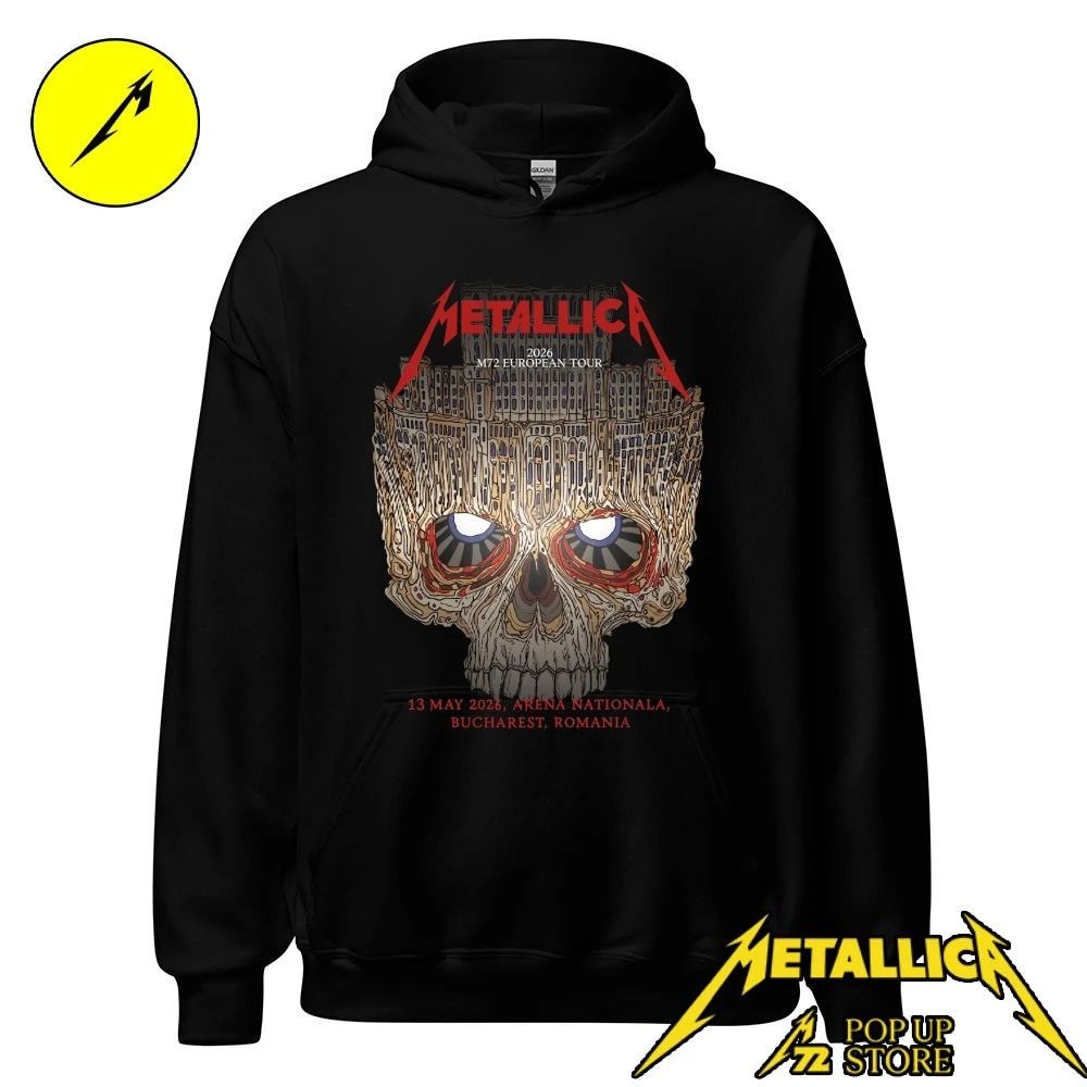 Metallica 2026 M72 European Tour May 13, 2026 Arena nationala, Bucharest , Romania Palace Of Parliament Skull Art Shirt
