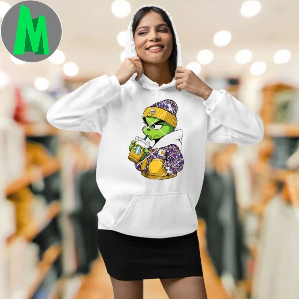 Carhartt Grinch Minnesota Vikings Drink Starbucks Coffee Grinchmas Logo Shirt