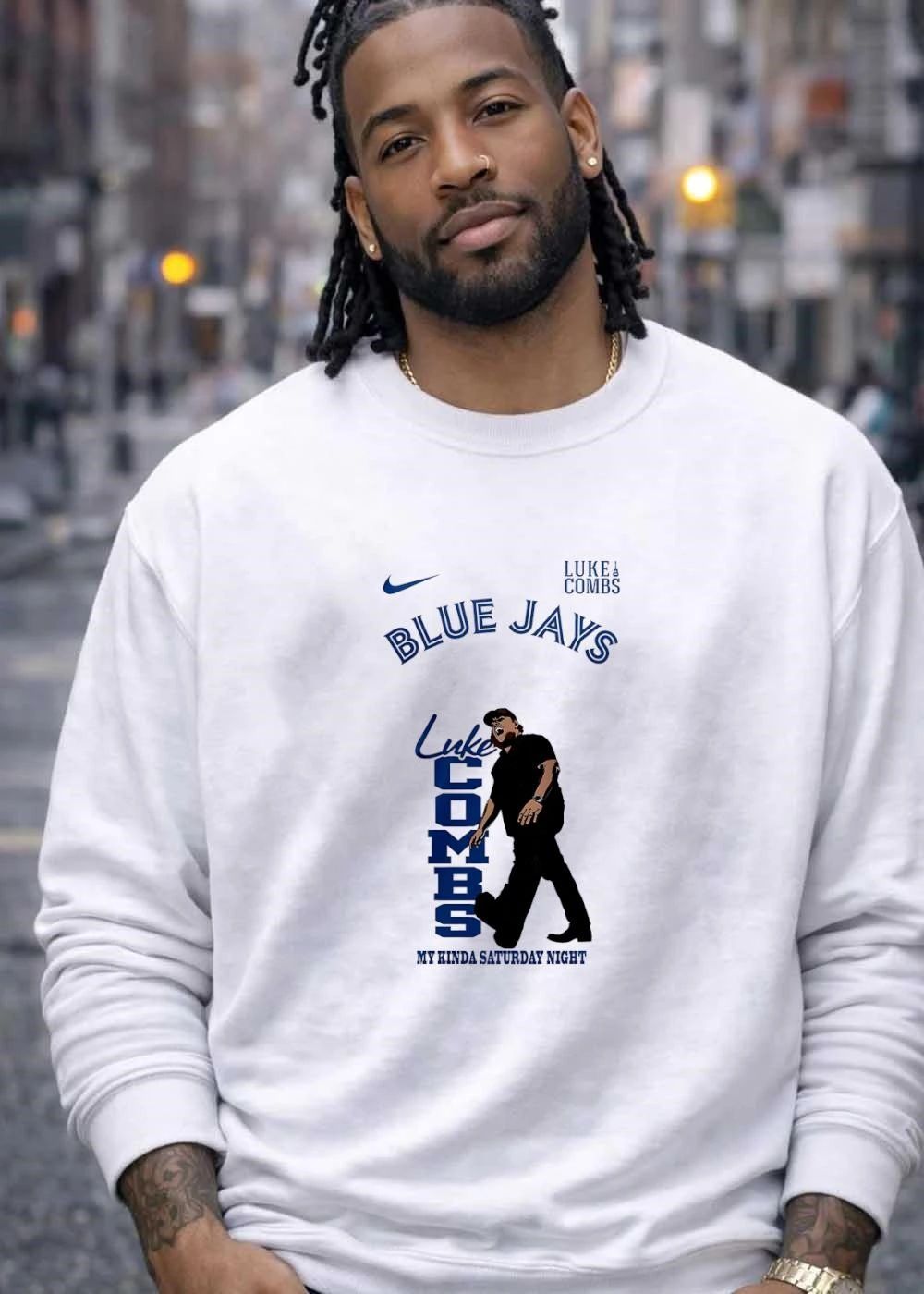 Luke Combs Blue Jays My Kinda Saturday Night Performance T-Shirt