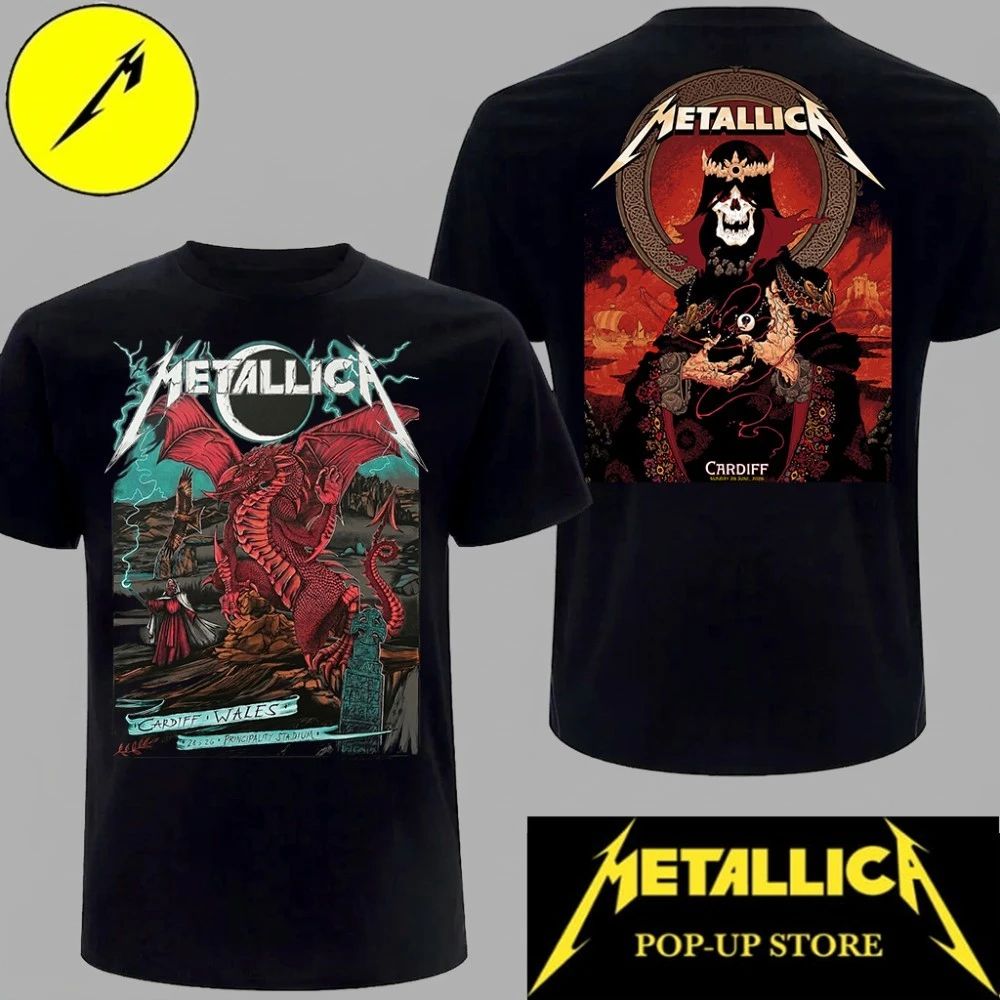 Metallica M72 Wales Concert Red Dragon Celtic Skull King T-Shirt 28 June 2026