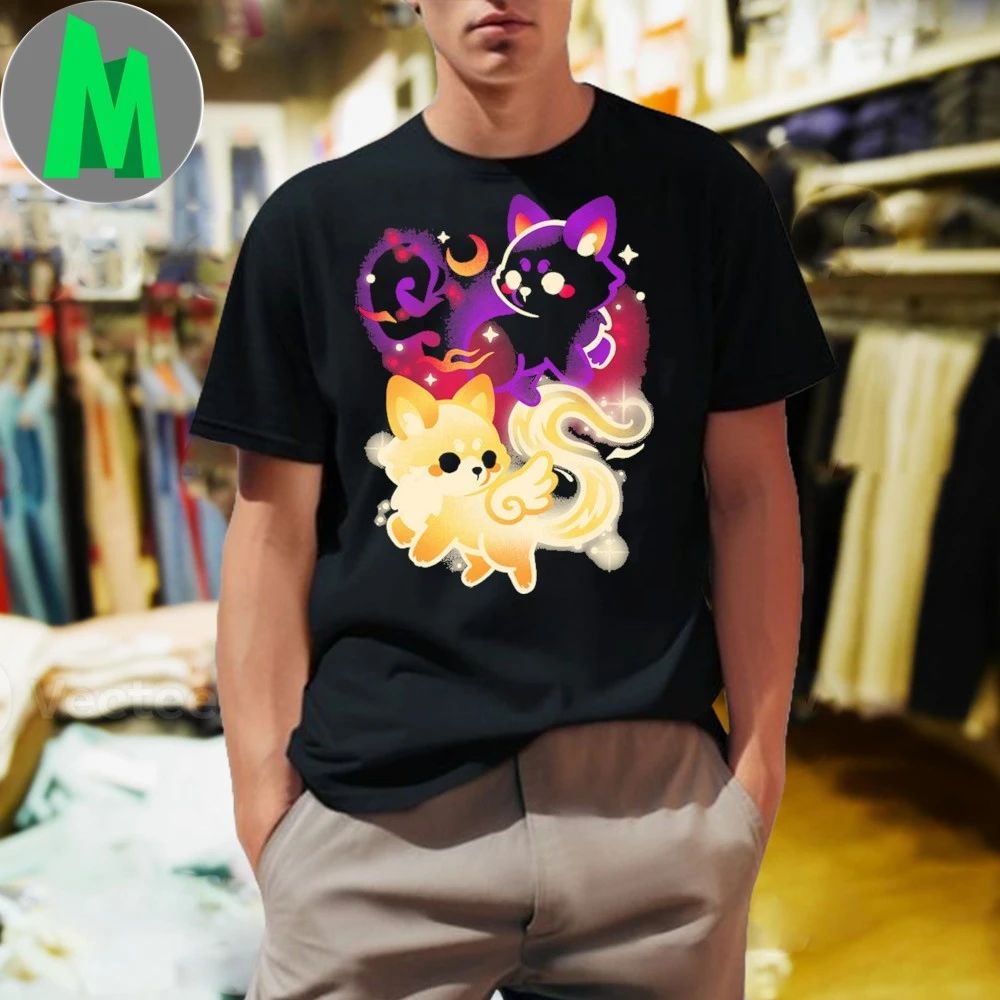 Original Kitsune Night and Day Foxes Shirt