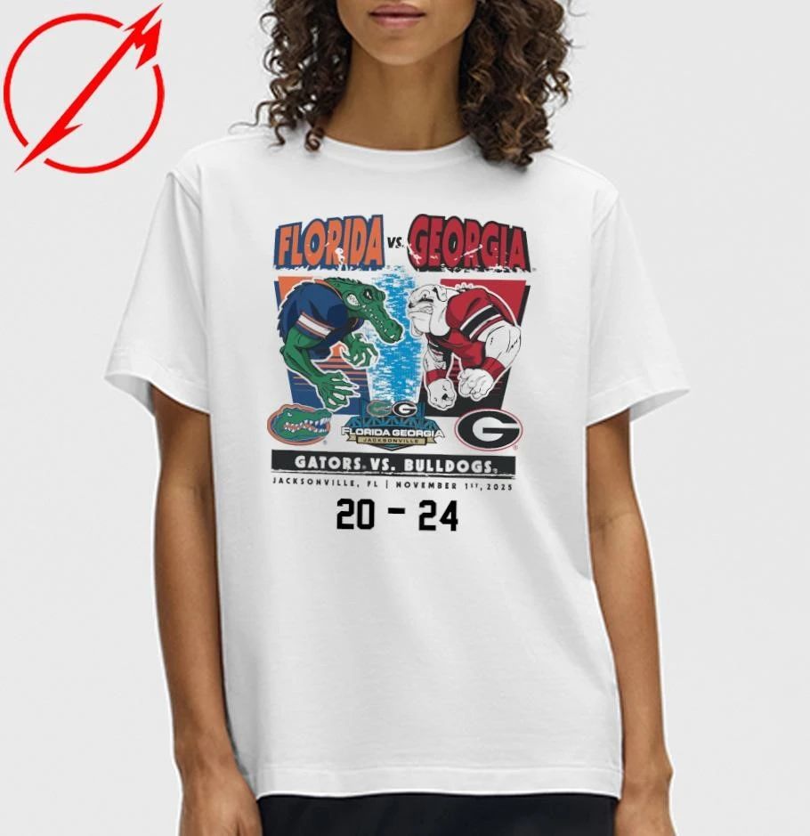 Florida Gators vs. Georgia Bulldogs 2025 Rivalry Score 24-20 T-Shirt