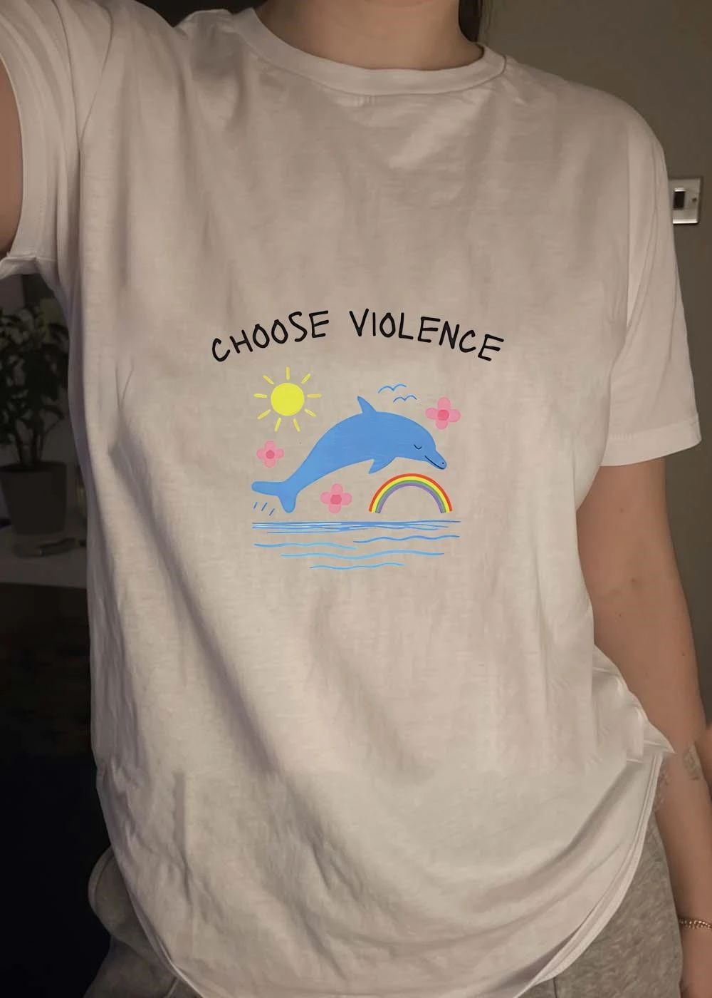 Choose Violence summer with dolphins shirt