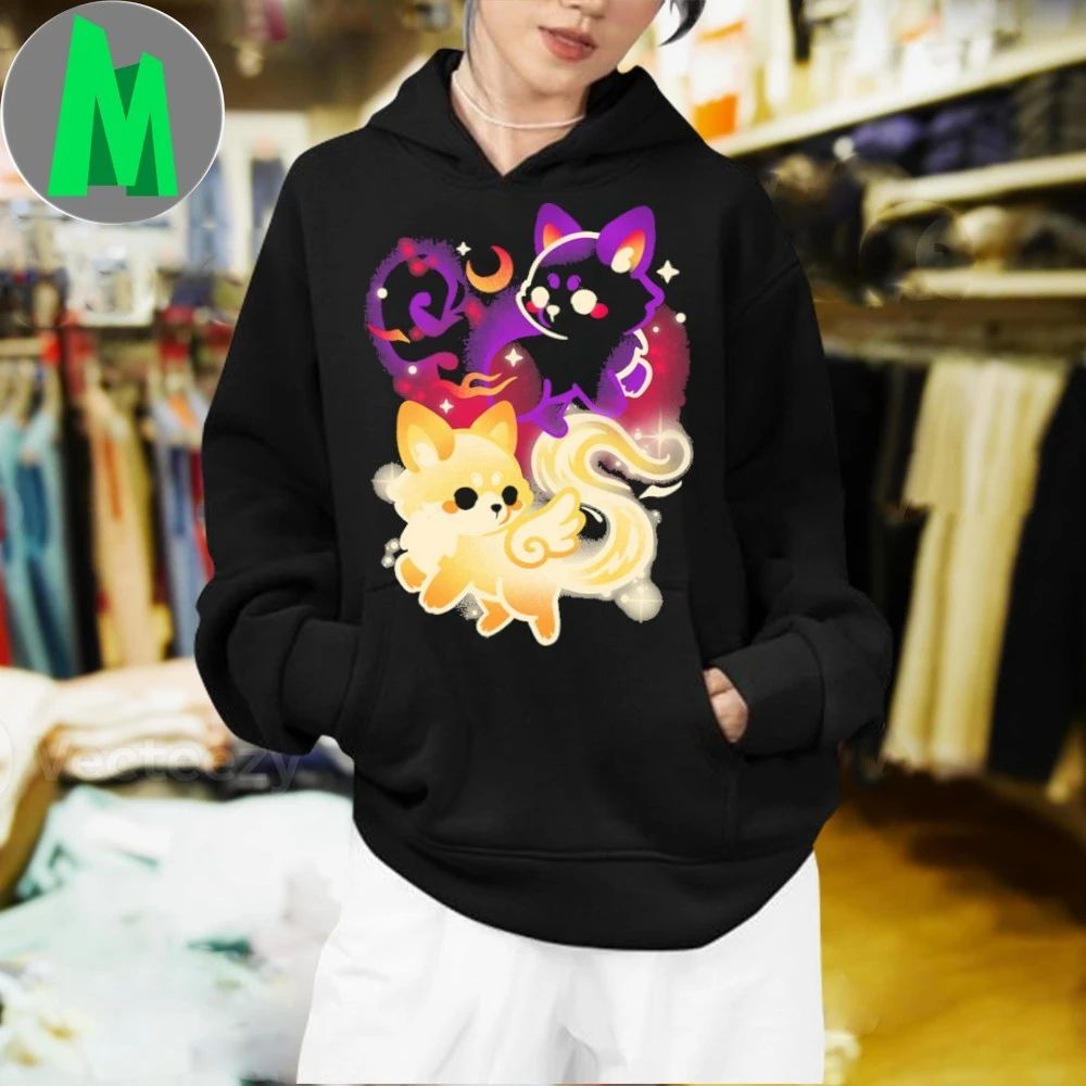 Original Kitsune Night and Day Foxes Shirt