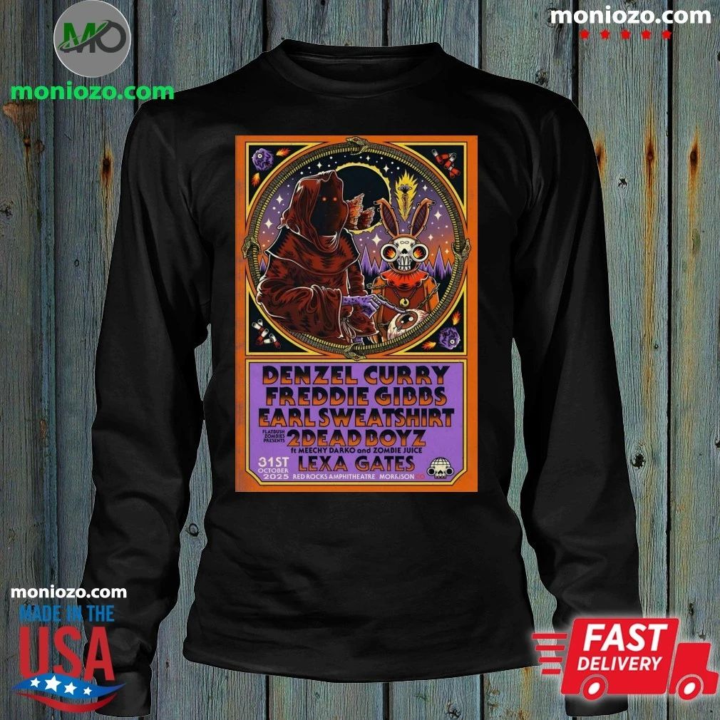 Denzel Curry And Freddie Gibbs With Earl Sweatshirt 10 31 2025 Red Rocks Amphitheatre Poster Shirt – Best Gift for Music Fans