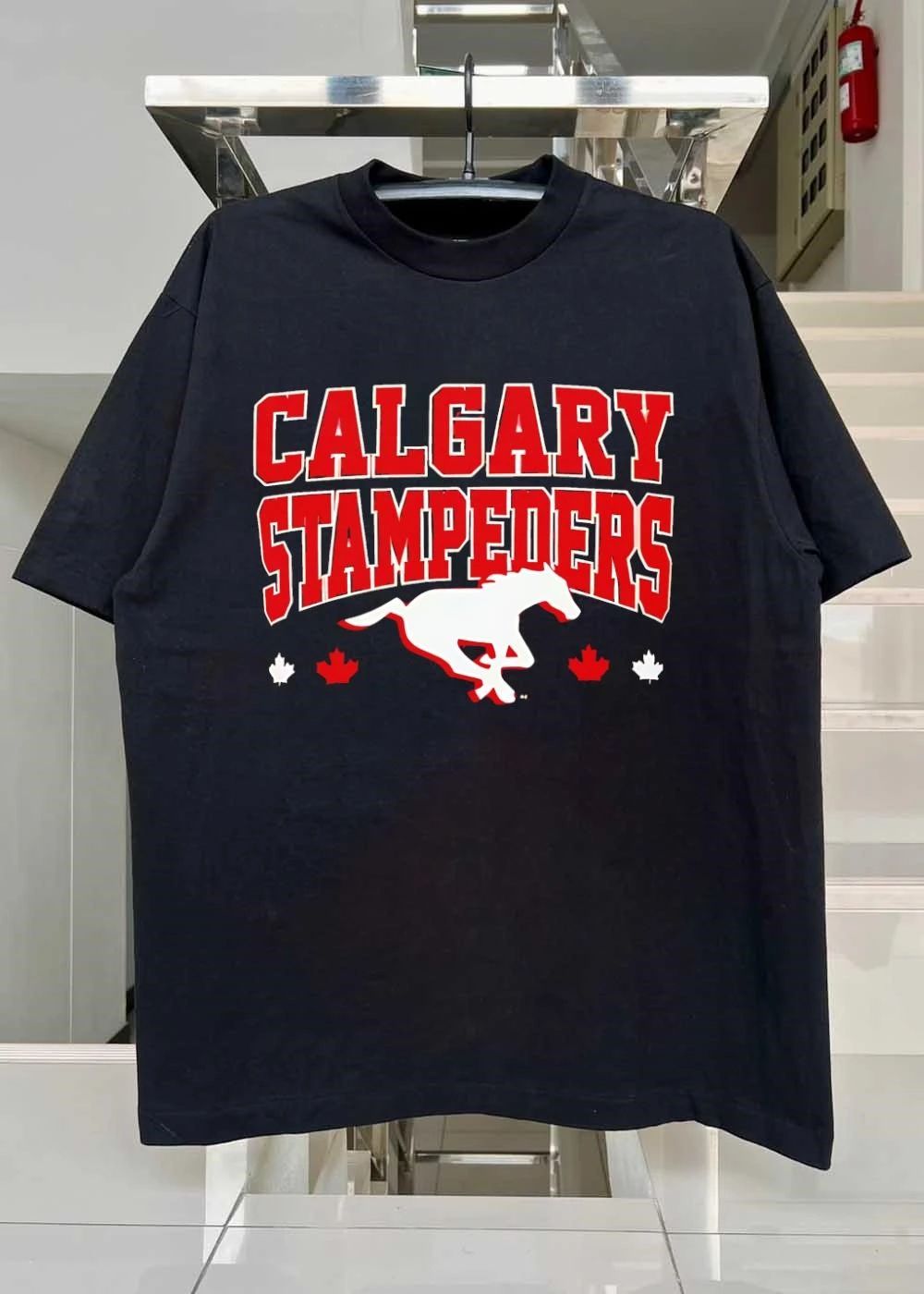Calgary Stampeders Running Horse Maple Leaf Shirt