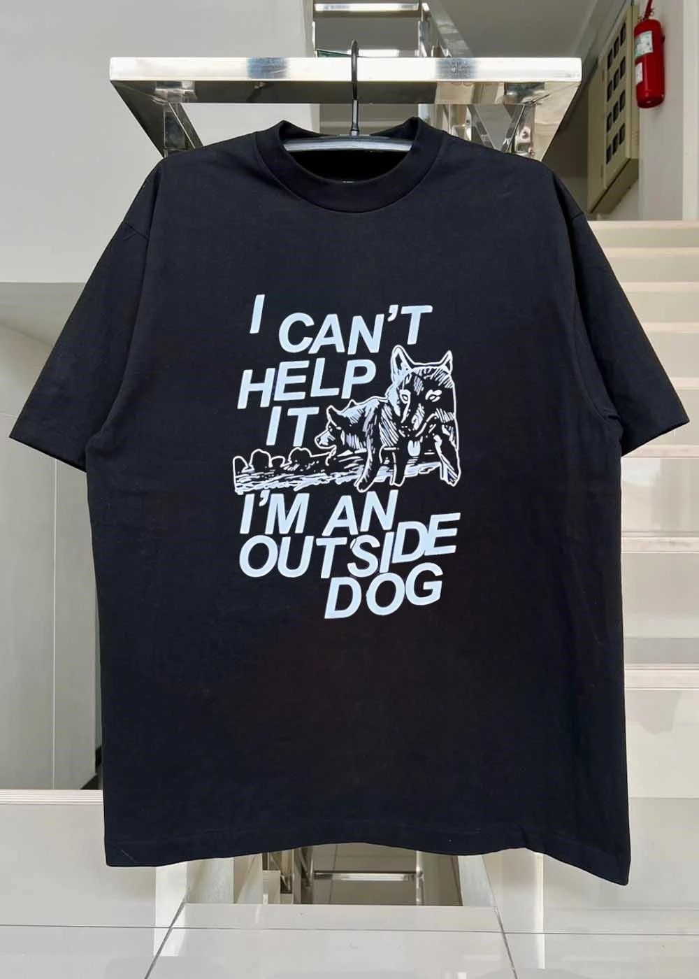 Wolf Dog I cant Help it Im an outside dog shirt