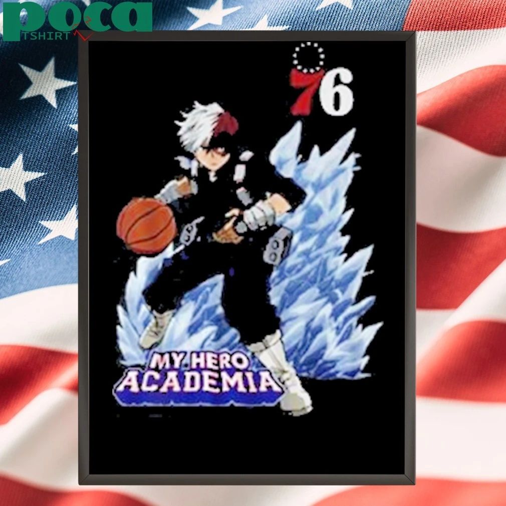 Hyperfly x NBA x My Hero Academia Todoroki Shoto Philadelphia 76ers shirt