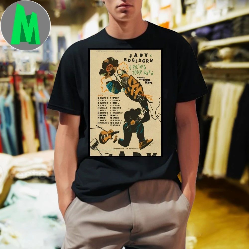 Jarv And Red Gold Green Spring Tour 2026 Poster Shirt