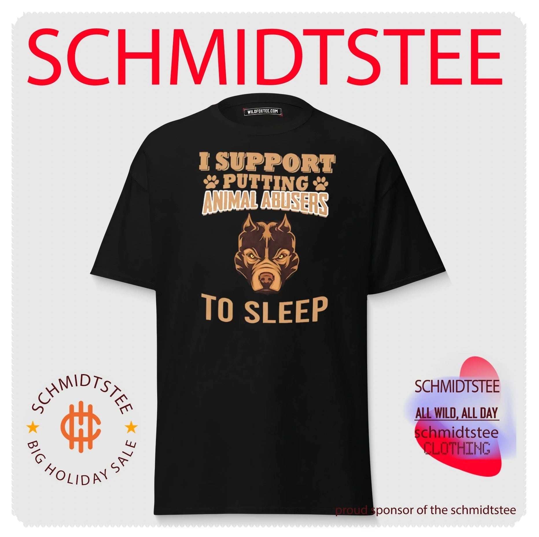 I support putting animal abusers to sleep pitbull dog illustration shirt