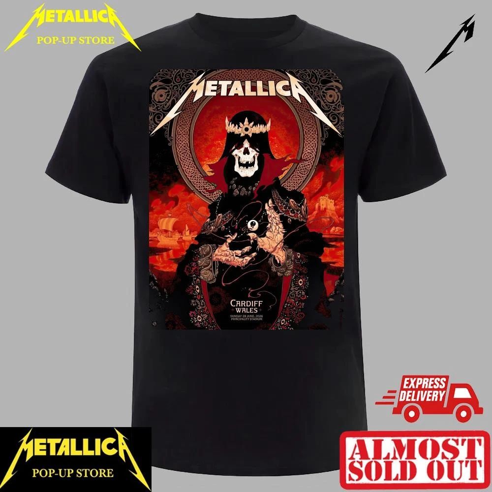 Metallica Principality Stadium 2026 Skull King Concert Shirt – Wales June 28 Tour Apparel