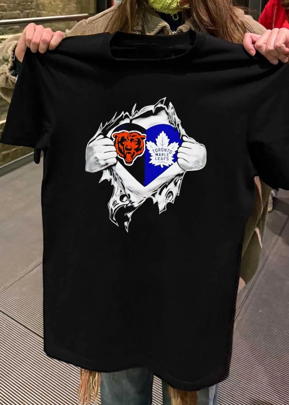 Bears Toronto Maple Leafs Heart Ripping Open Shirt