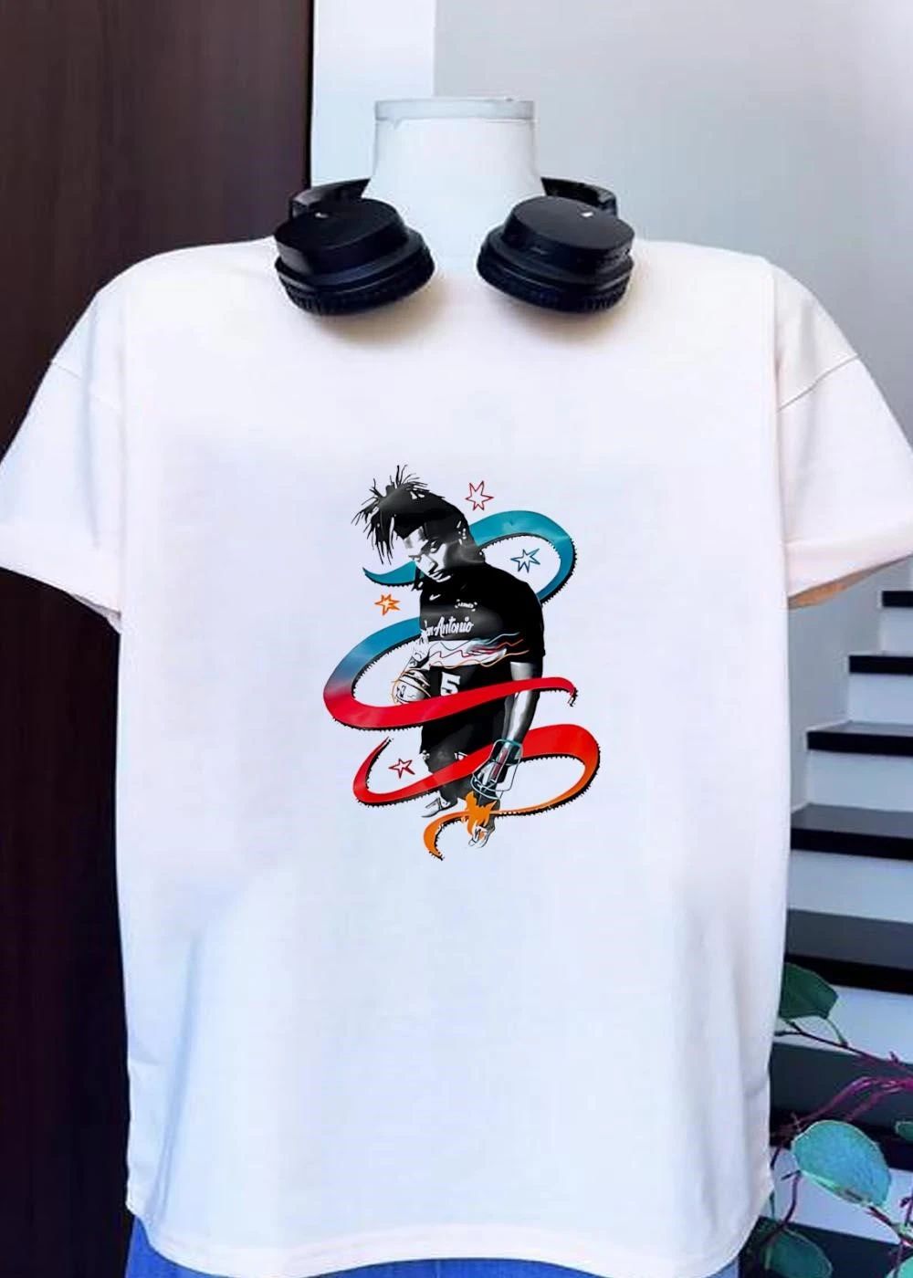 Dejounte Murray with Basketball Dribbling San Antonio 5 Legacy T-Shirt