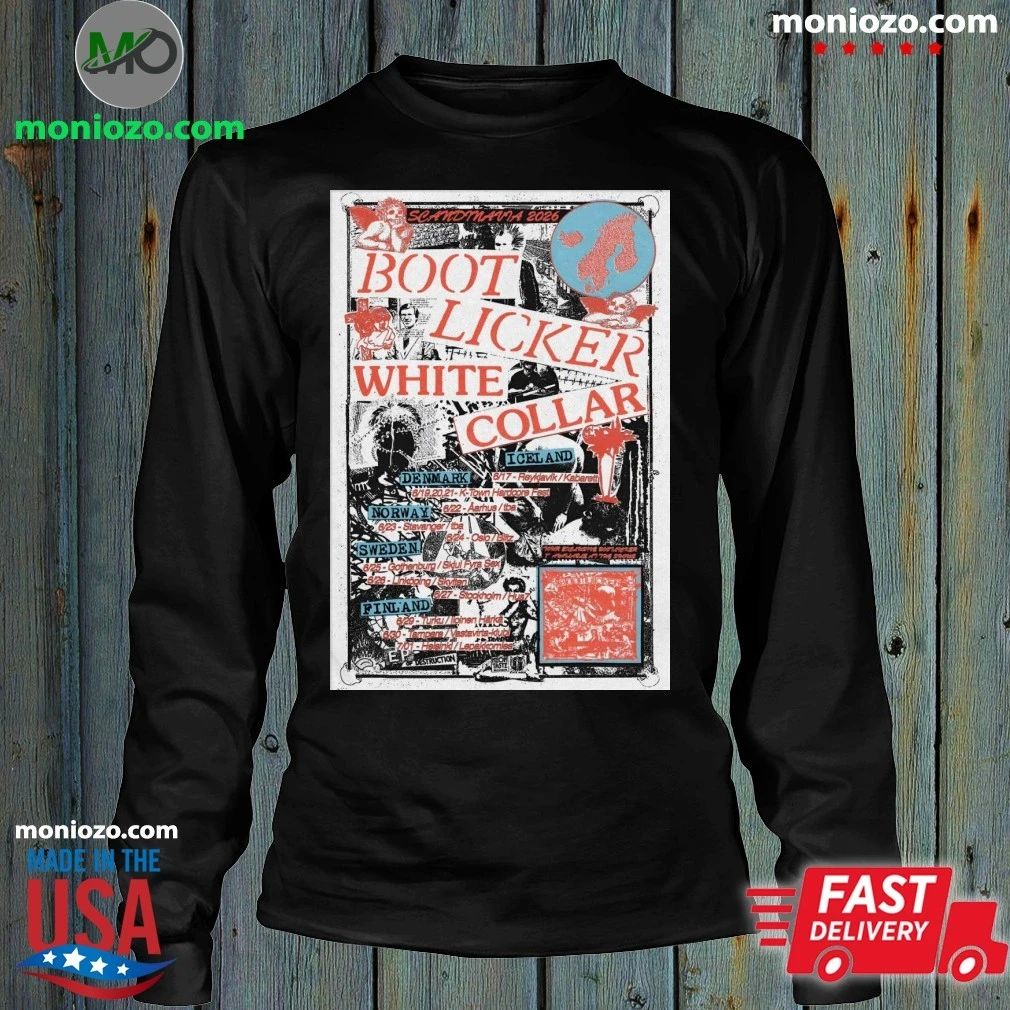 Original BootLicker And White Collar Scandinavia 2026 Tour Poster T-Shirt