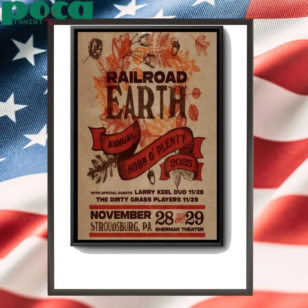 Railroad Earth Nov 28-29 2025 Sherman Theater in Stroudsburg PA Poster shirt